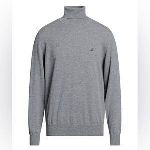 Brooksfield Gray Wool Turtleneck Sweater Men's Large Size 50
